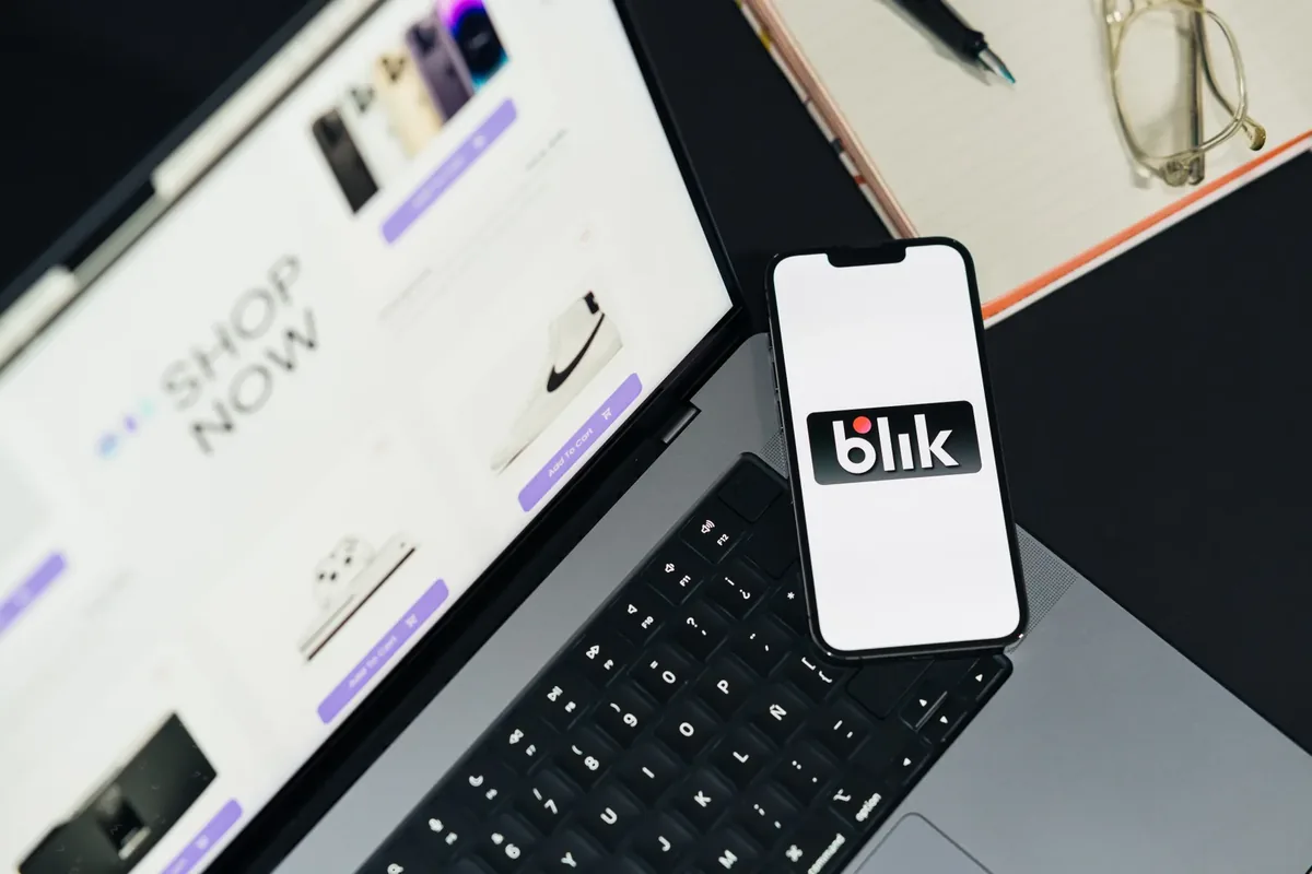 Online store displayed across laptop and smartphone