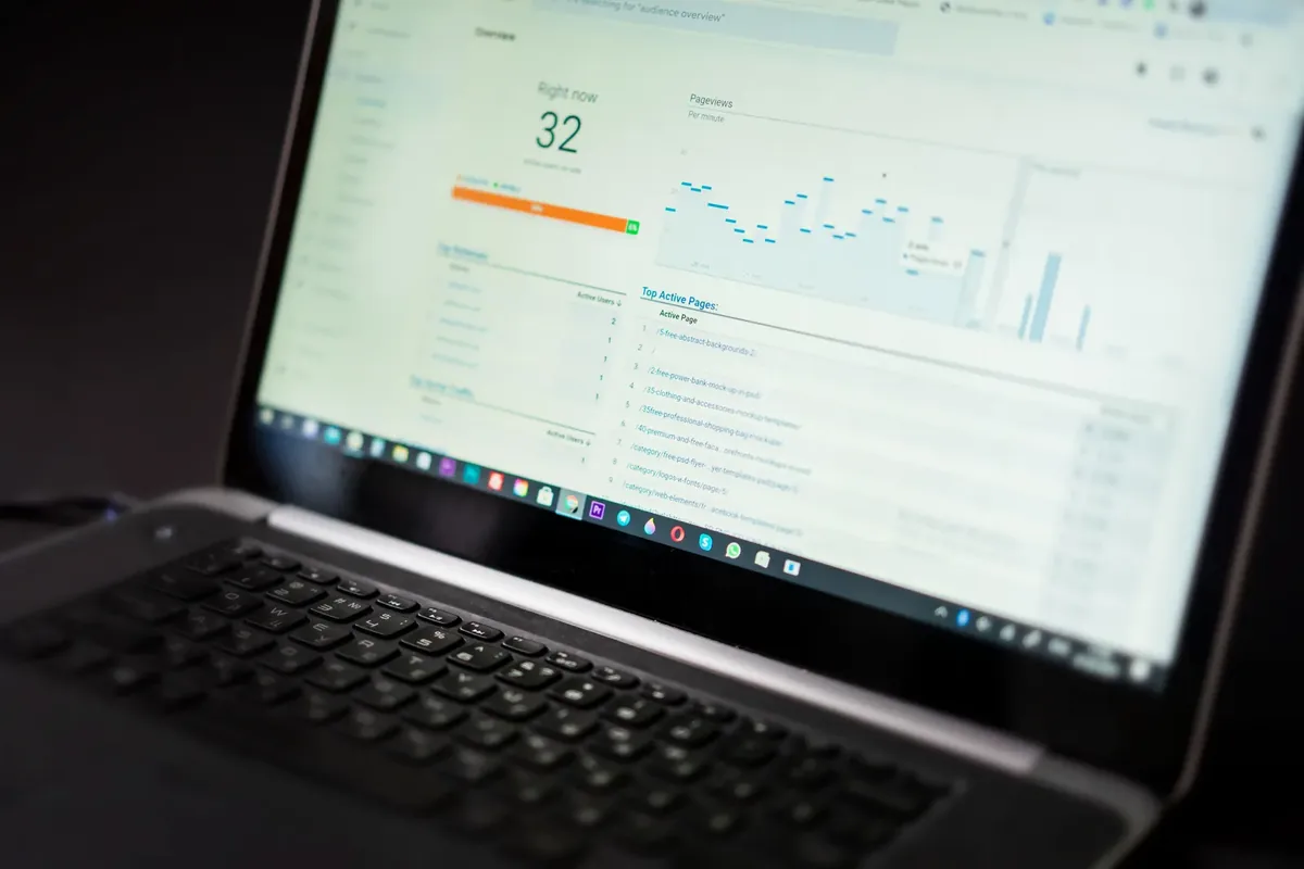 SEO analytics dashboard and website performance data